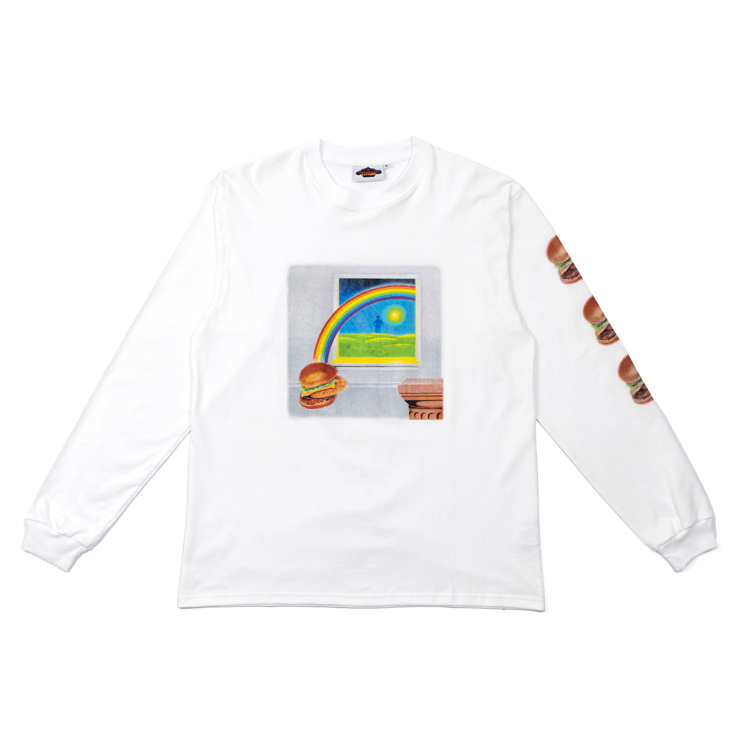 Burger White Tee LS